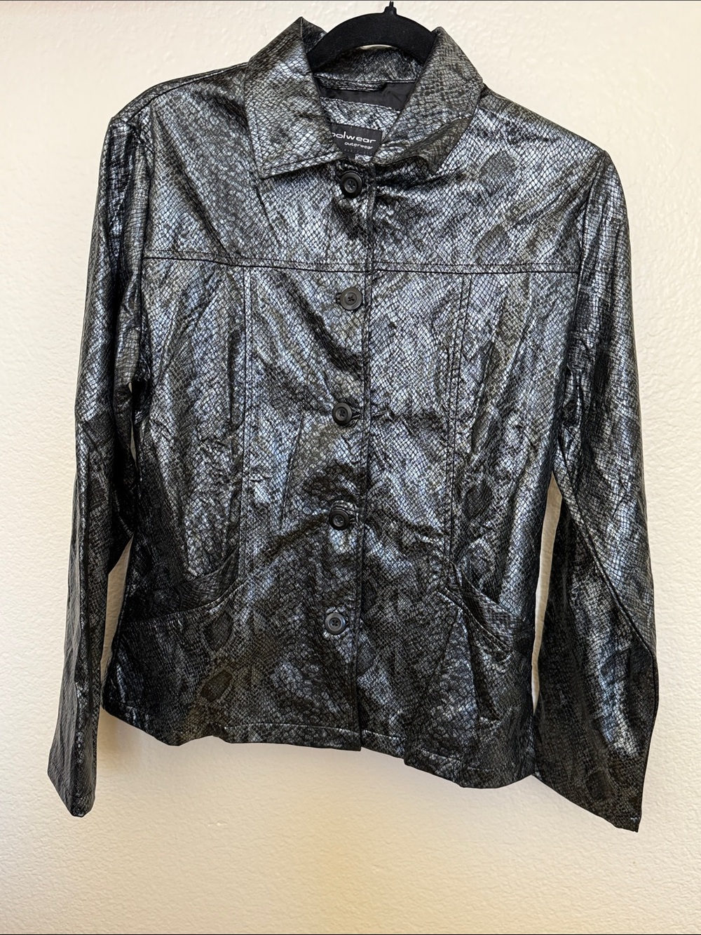 Vintage Y2K CoolWear Snakeskin pattern Jacket, size M